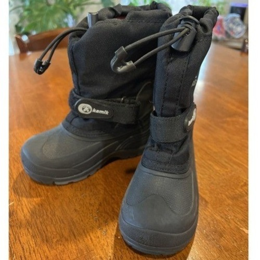 Kamik Waterproof Snow Boots Winter Pull On Black‎ Boots Size T10
